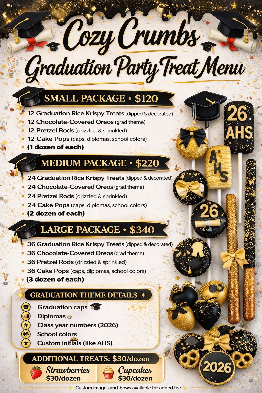 Graduation party treat menu flyer alternate