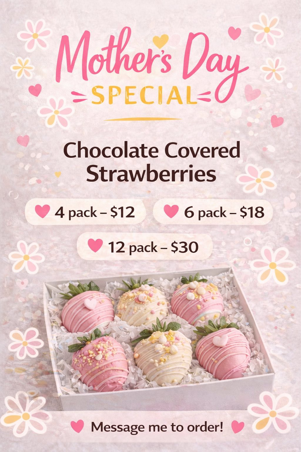 Chocolate covered strawberries flyer